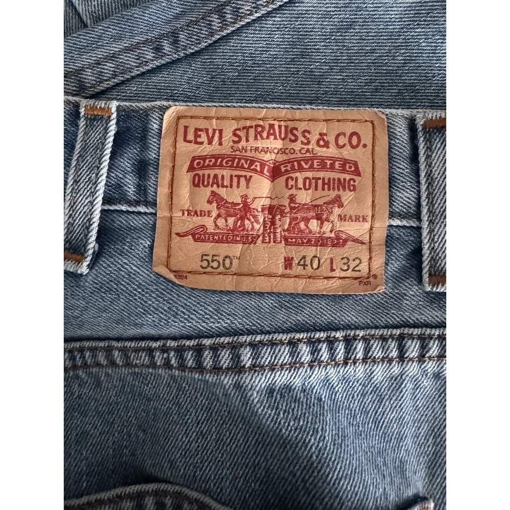 LEVI'S 550 Men's Blue Straight Relaxed Fit Comfort Denim Jeans-Size‎ 40 X 32